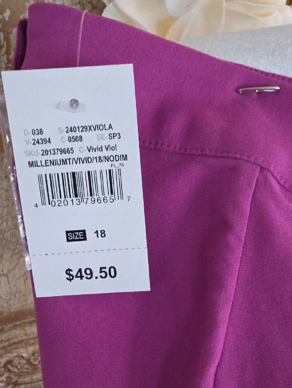 Ashley Stewart Women's Magenta Pants Size 18 - Picture 5 of 12